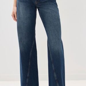 Anine Bing Brie Wide Leg Jeans in Navy 28